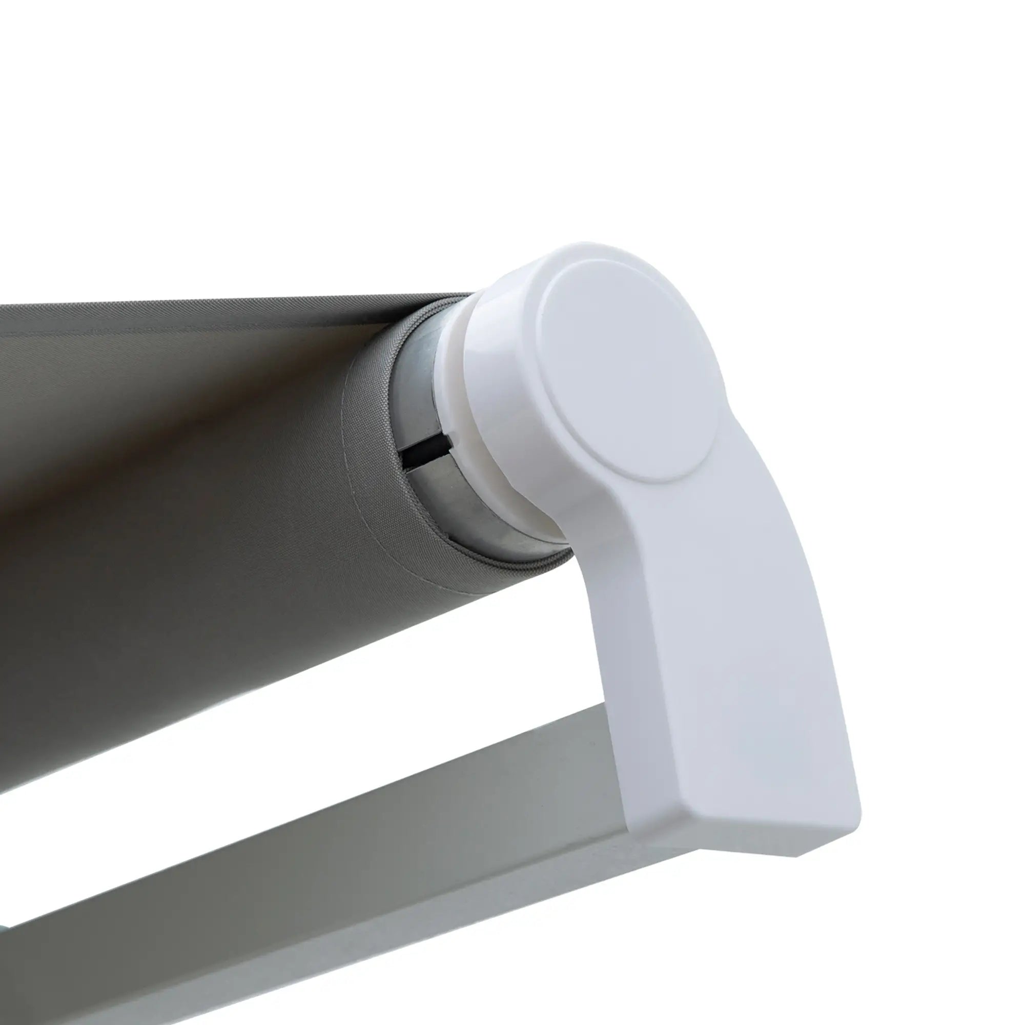 12' x 8' Retractable Awning, Manual Crank, UV Water-Resistant, Grey Deck Awnings at Gallery Canada