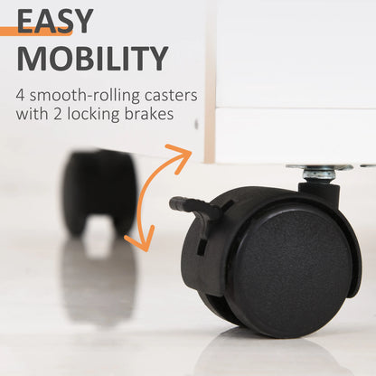 24" Vertical Filing Cabinet with Lock, Mobile, White Office Cabinets & Cupboards at Gallery Canada