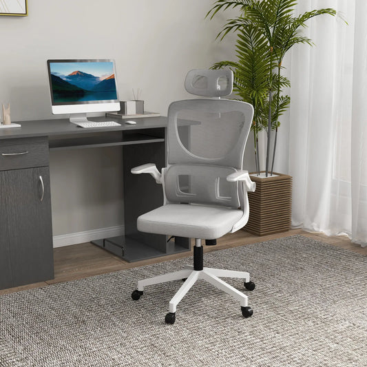 Ergonomic Office Chair, Auto-Adaptive Lumbar Support, Adjustable Headrest, Grey Executive & Manager Chairs Grey at Gallery Canada