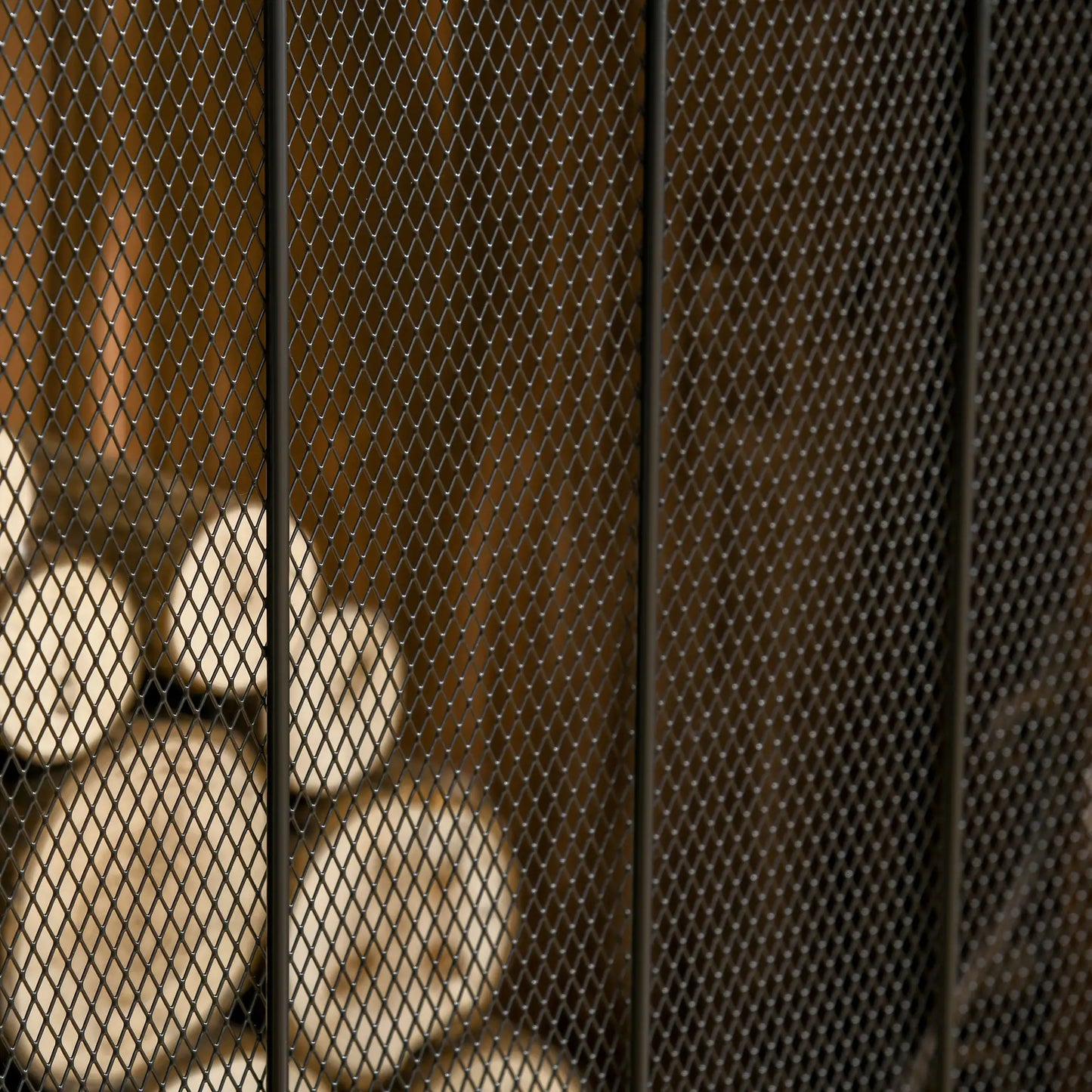 3-Panel Folding Fireplace Screen, Steel Mesh, Decorative Vine Pattern, 41.25" x 31.75", Black Fireplace Screens at Gallery Canada