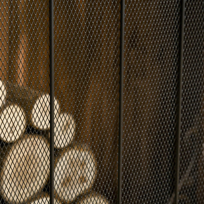 3-Panel Folding Fireplace Screen, Steel Mesh, Decorative Vine Pattern, 41.25" x 31.75", Black Fireplace Screens at Gallery Canada