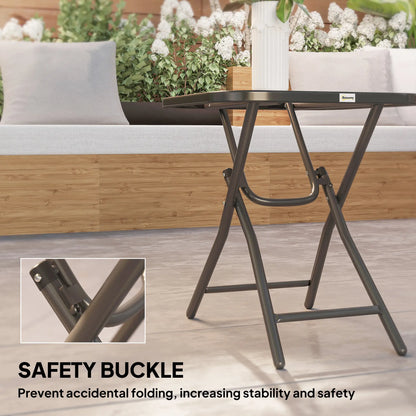 Folding Coffee Table, Tempered Glass Tabletop, Portable Bistro Table Patio Side Tables at Gallery Canada