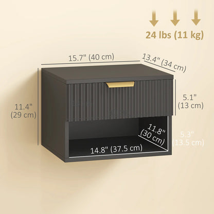 Floating Nightstands, Wall Mounted Bedside Tables Set of 2, Black Bedside Tables at Gallery Canada