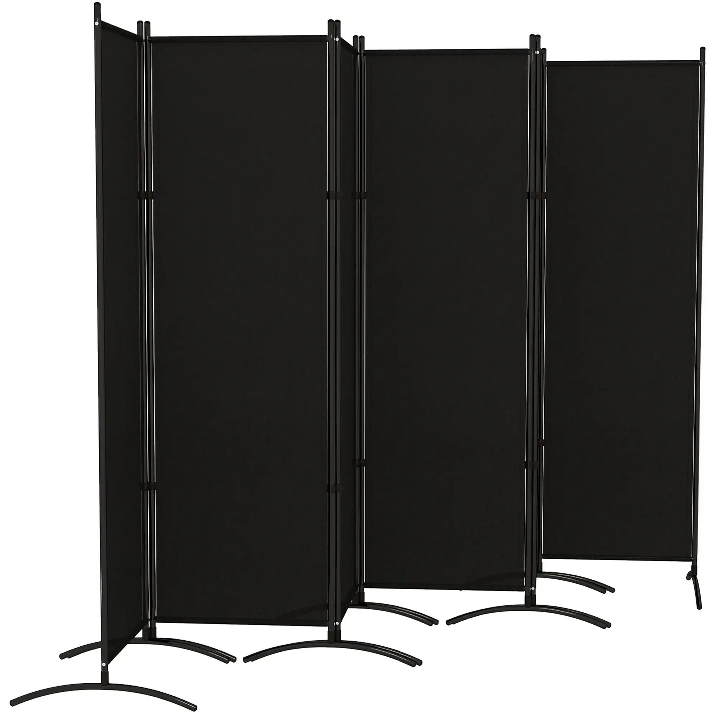 6 Panel Folding Room Divider, UV30+ Privacy Screen, Black Side Awnings Black at Gallery Canada