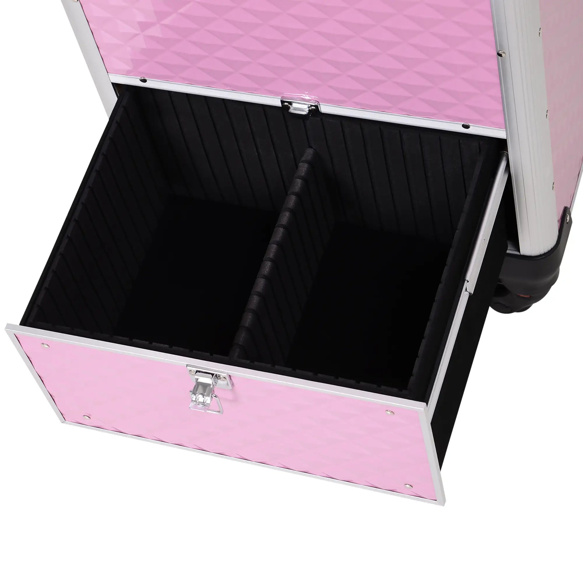 Portable Aluminum Makeup Train Case, Rolling Cosmetic Organizer, 4 Wheels, Pink Makeup Cases at Gallery Canada