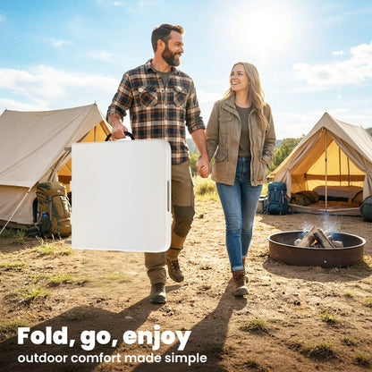47" x 24" Folding Camping Table, White, Adjustable Height, Indoor Outdoor, White Picnic Tables & Camping Chairs at Gallery Canada