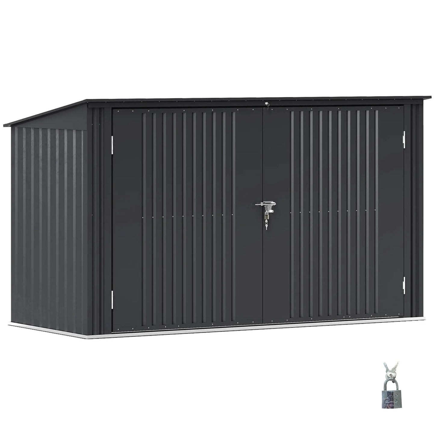 7.6 x 3.4ft Outdoor Storage Shed, Triple Bin Organizer, Lockable Doors Sheds at Gallery Canada