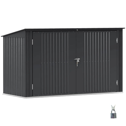7.6 x 3.4ft Outdoor Storage Shed, Triple Bin Organizer, Lockable Doors Sheds at Gallery Canada