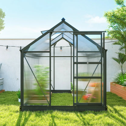 Greenhouse Kit, PC Board with Sliding Door, 6.2' x 6.3' x 6.6', Grey Walk In Greenhouses at Gallery Canada