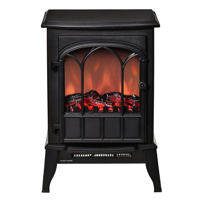 Electric Fireplace Stove, Freestanding Heater, Realistic Flame, Adjustable Brightness, Black Electric Fireplaces at Gallery Canada