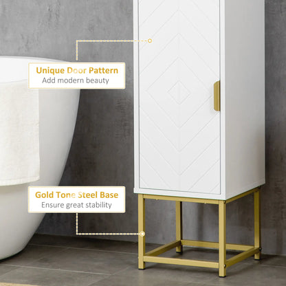Tall Bathroom Storage Cabinet, Narrow with Adjustable Shelf, White Bathroom Cabinets at Gallery Canada