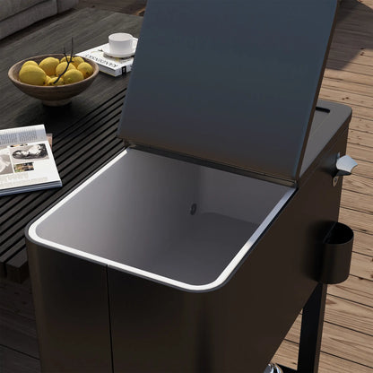 60 Quart Rolling Outdoor Cooler, Portable Cart with Wheels, Storage Shelf, Black Cooler Boxes at Gallery Canada