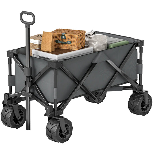 Folding Camping Trailer, Outdoor Pull Along, Anti-Slip Wheel, Dark Grey Bike Cargo Trailers Dark Grey at Gallery Canada