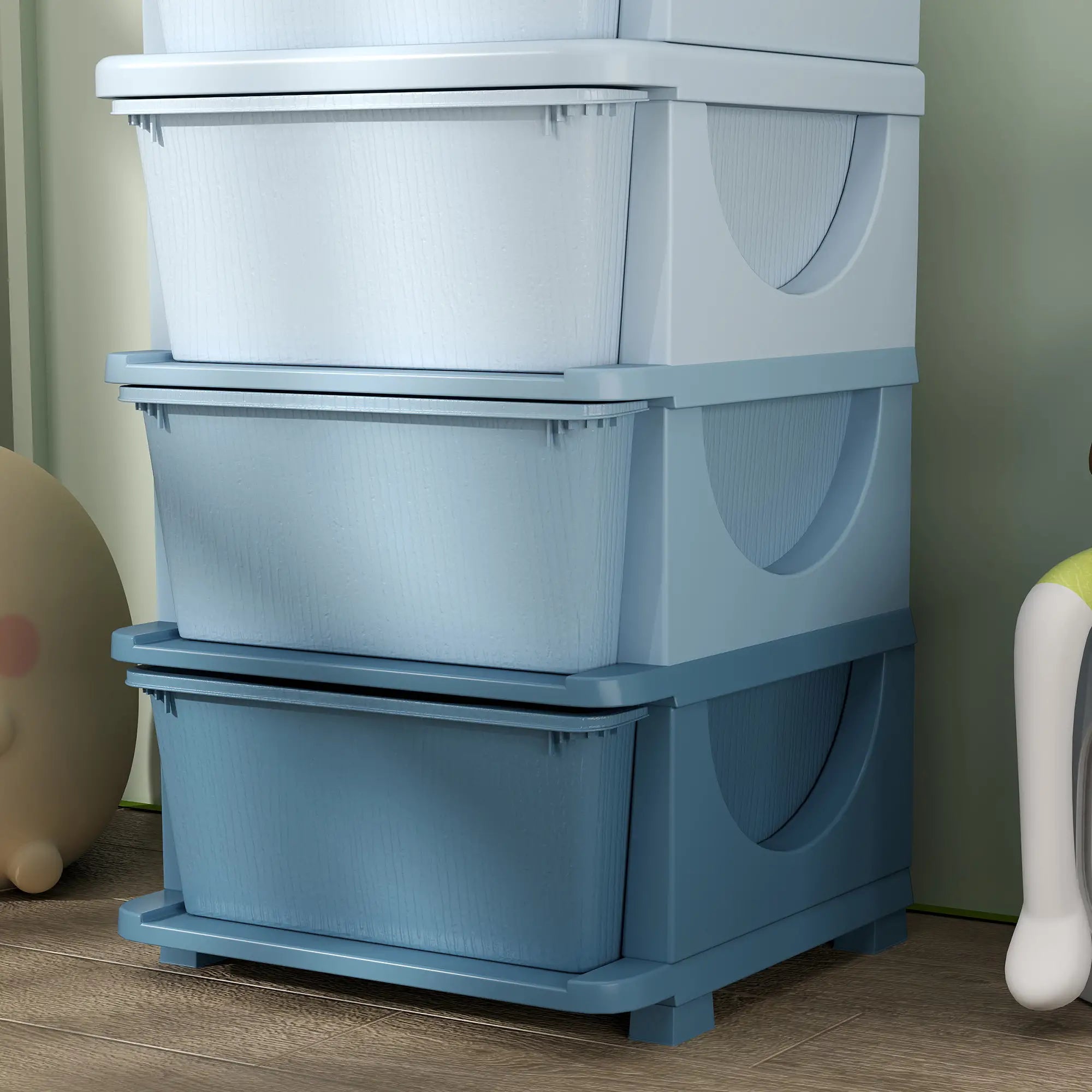 4 Tier Kids Toy Organizer, 4 Plastic Drawers, Blue Baby & Kids Storage at Gallery Canada
