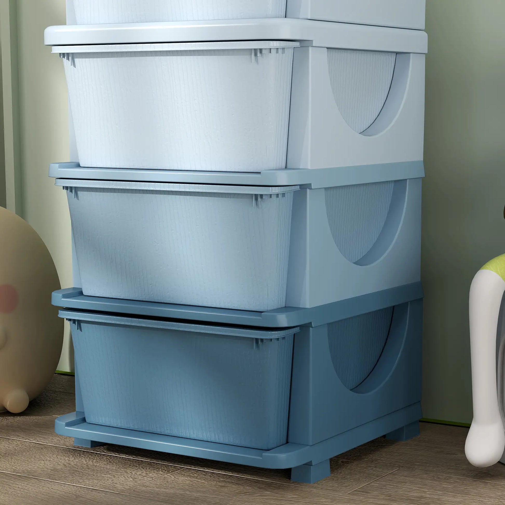 4 Tier Kids Toy Organizer, 4 Plastic Drawers, Blue Baby & Kids Storage at Gallery Canada