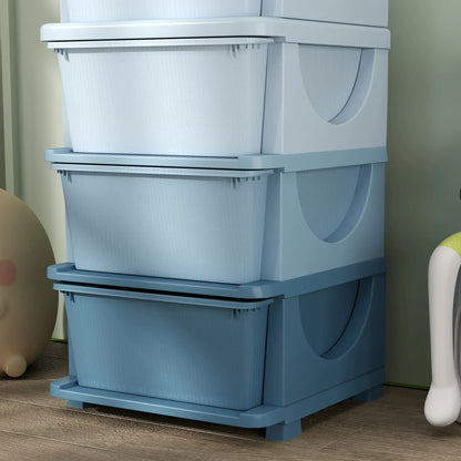 4 Tier Kids Toy Organizer, 4 Plastic Drawers, Blue Baby & Kids Storage at Gallery Canada