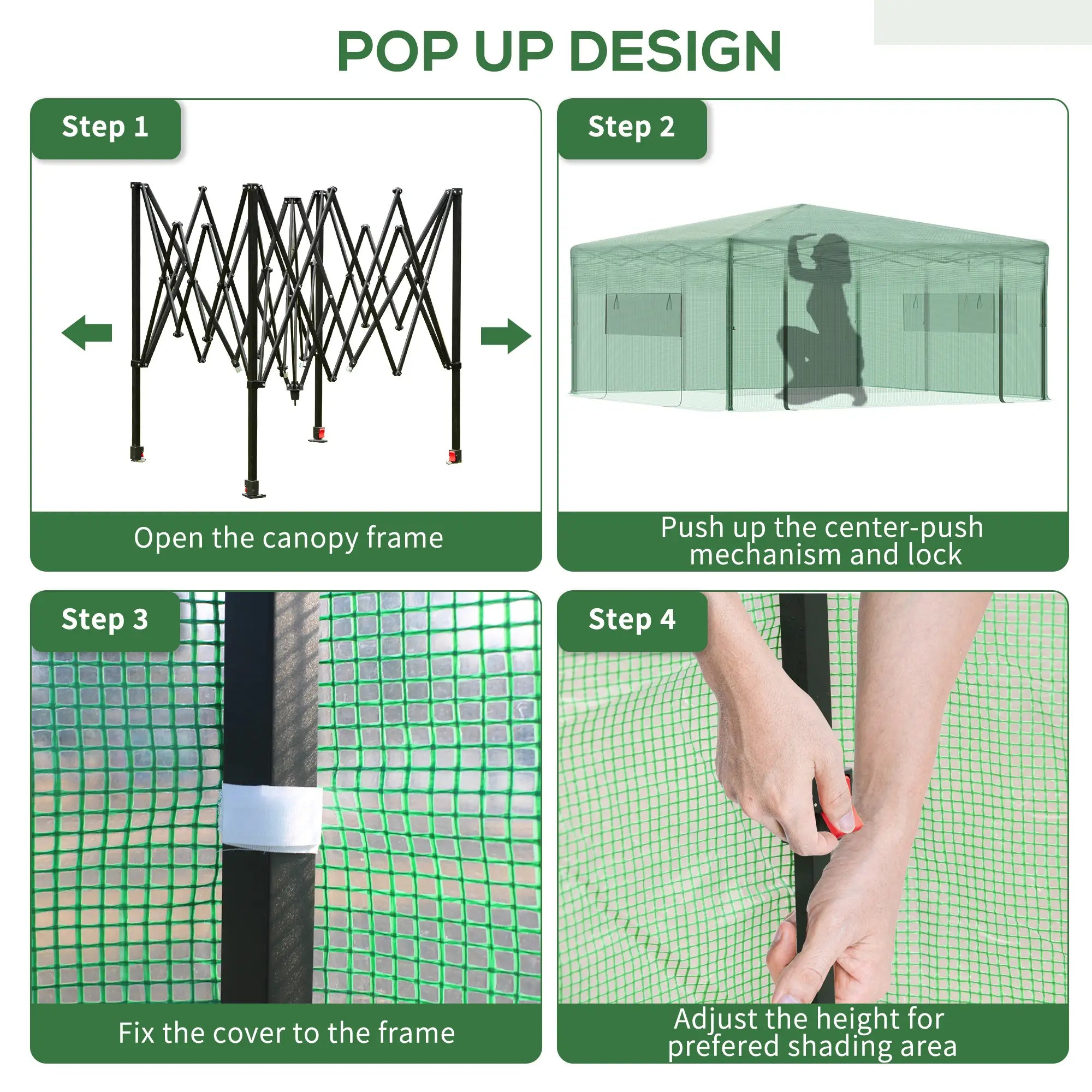 8' x 6' Portable Pop Up Greenhouse, Outdoor Walk-in, Green Walk In Greenhouses at Gallery Canada