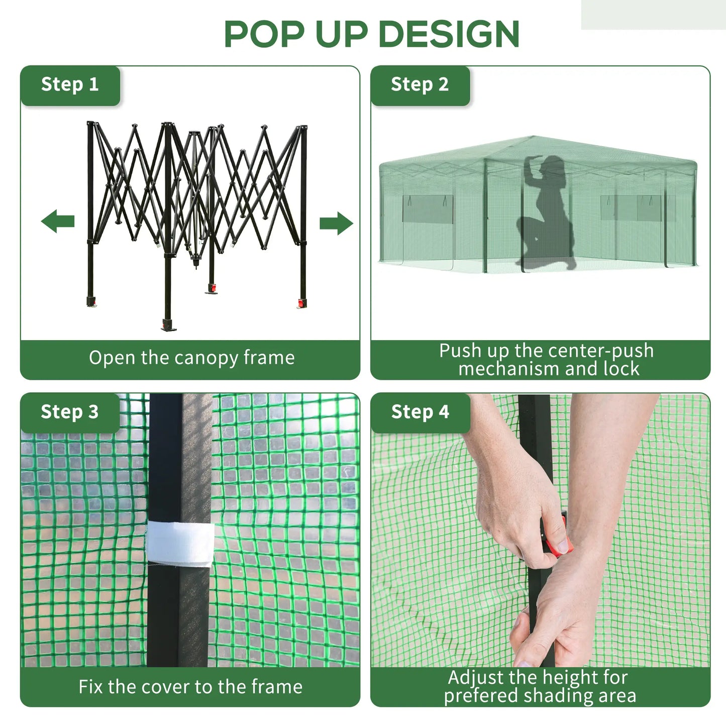 8' x 6' Portable Pop Up Greenhouse, Outdoor Walk-in, Green Walk In Greenhouses at Gallery Canada