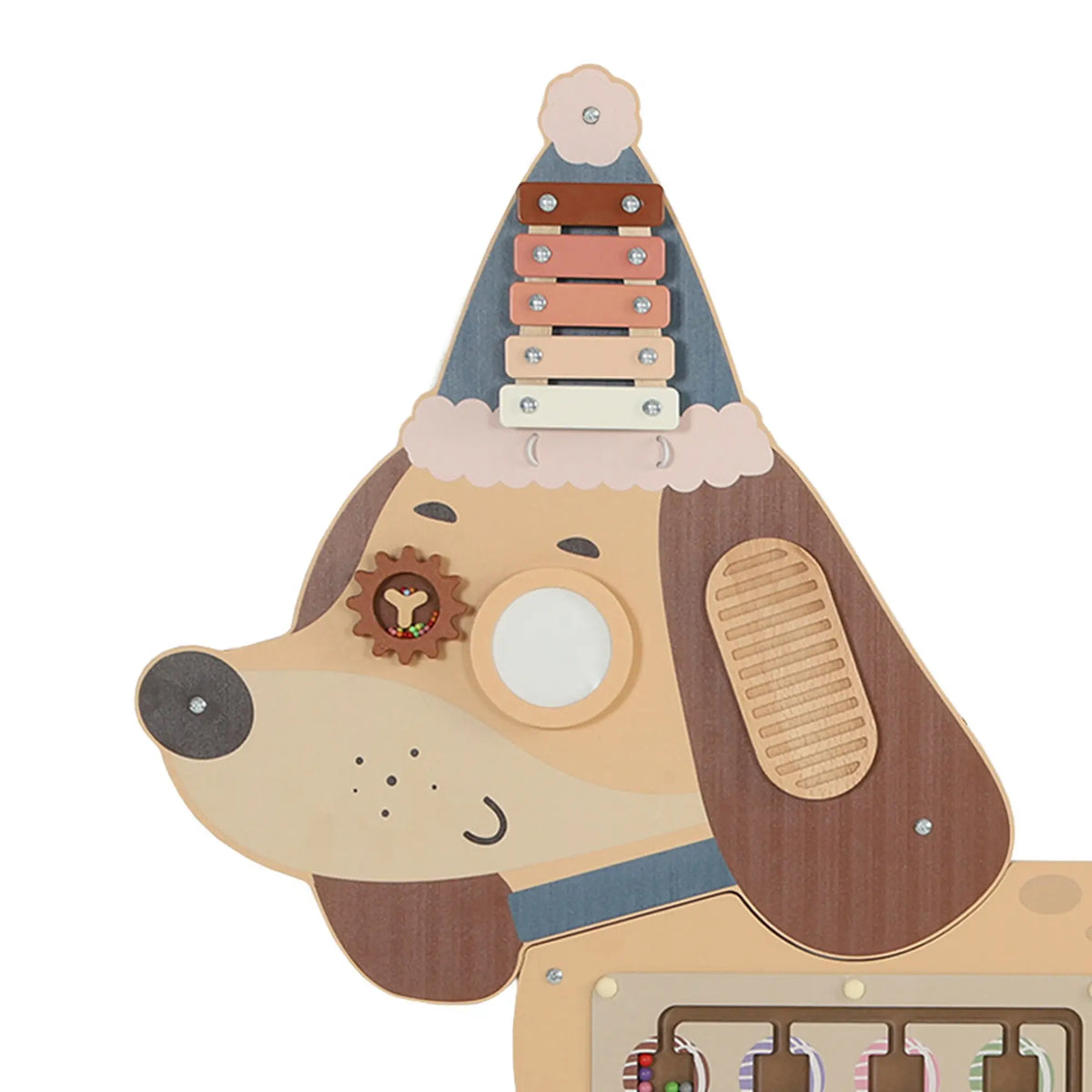 Tableau d'activités mural en bois, Panneau sensoriel Montessori, Teckel, Tout-petit