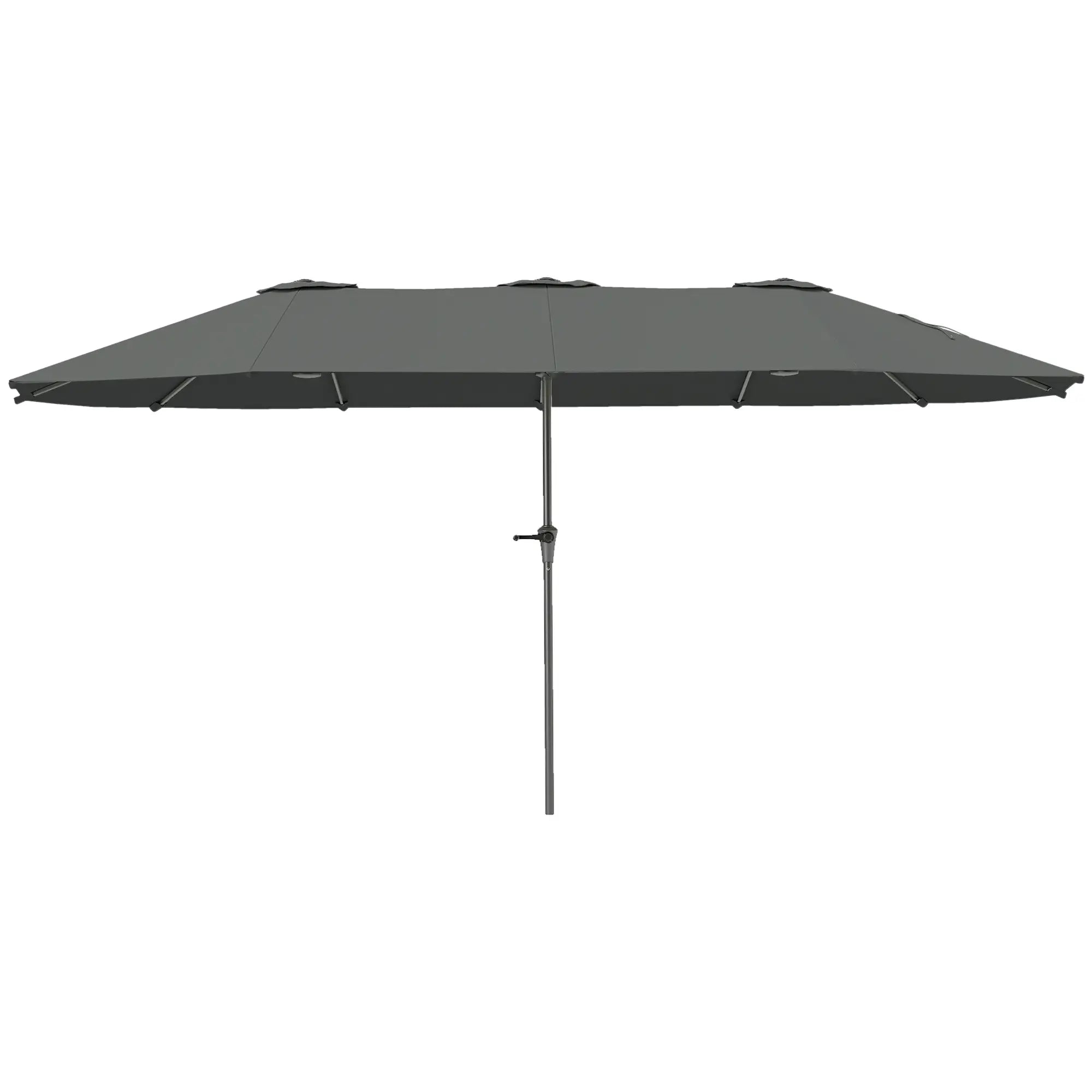 13ft Double-Sided Patio Umbrella, Crank Handle, Light Grey Sun Umbrellas Light Grey, Black at Gallery Canada