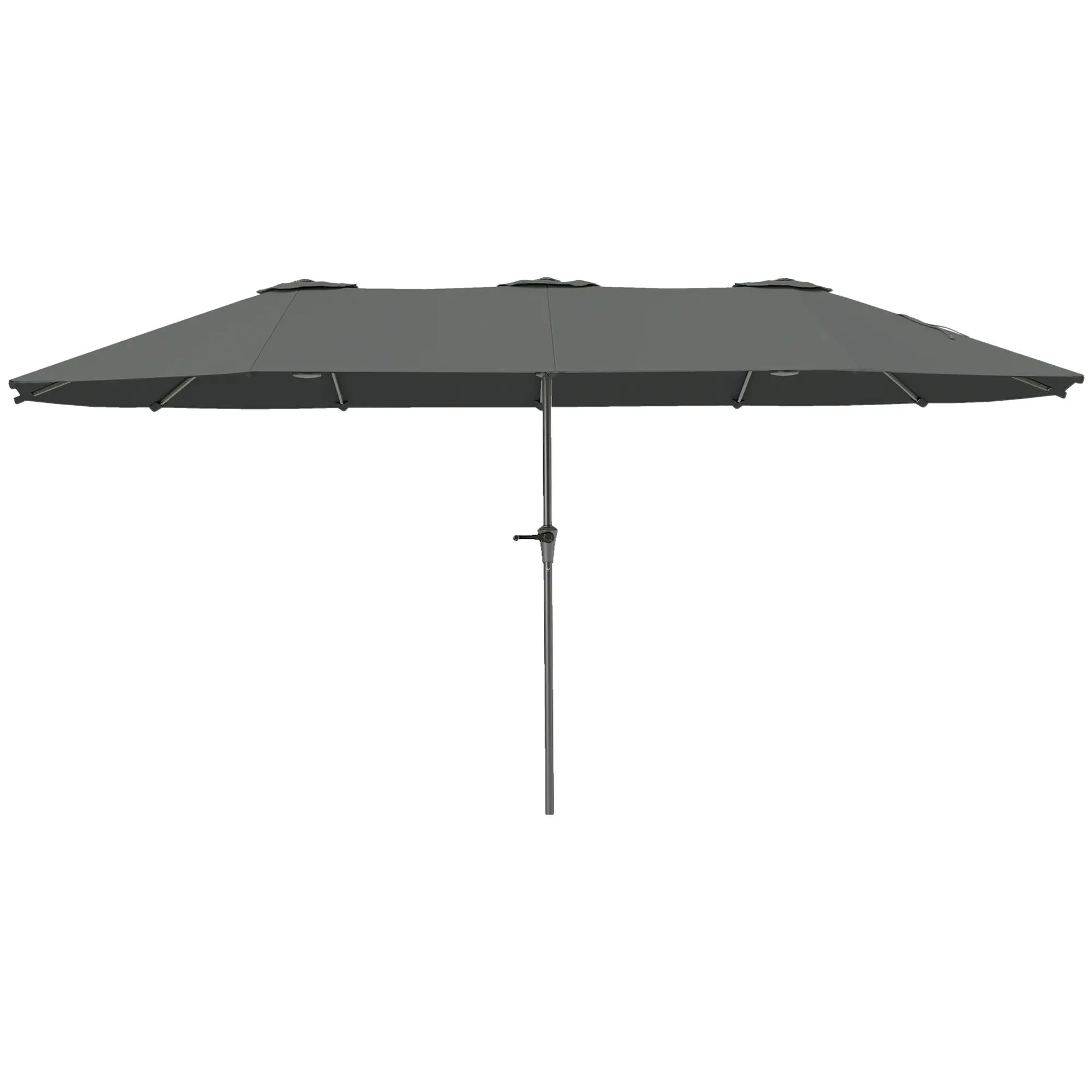 13ft Double-Sided Patio Umbrella, Crank Handle, Light Grey Sun Umbrellas Light Grey, Black at Gallery Canada