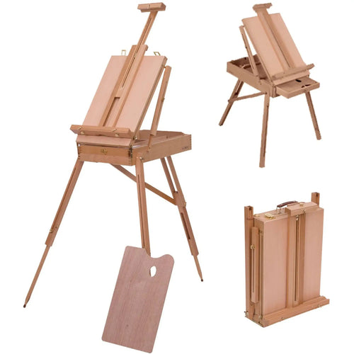 Folding Wood French Artists Easel, Portable Painters Tripod, Sketch Craft