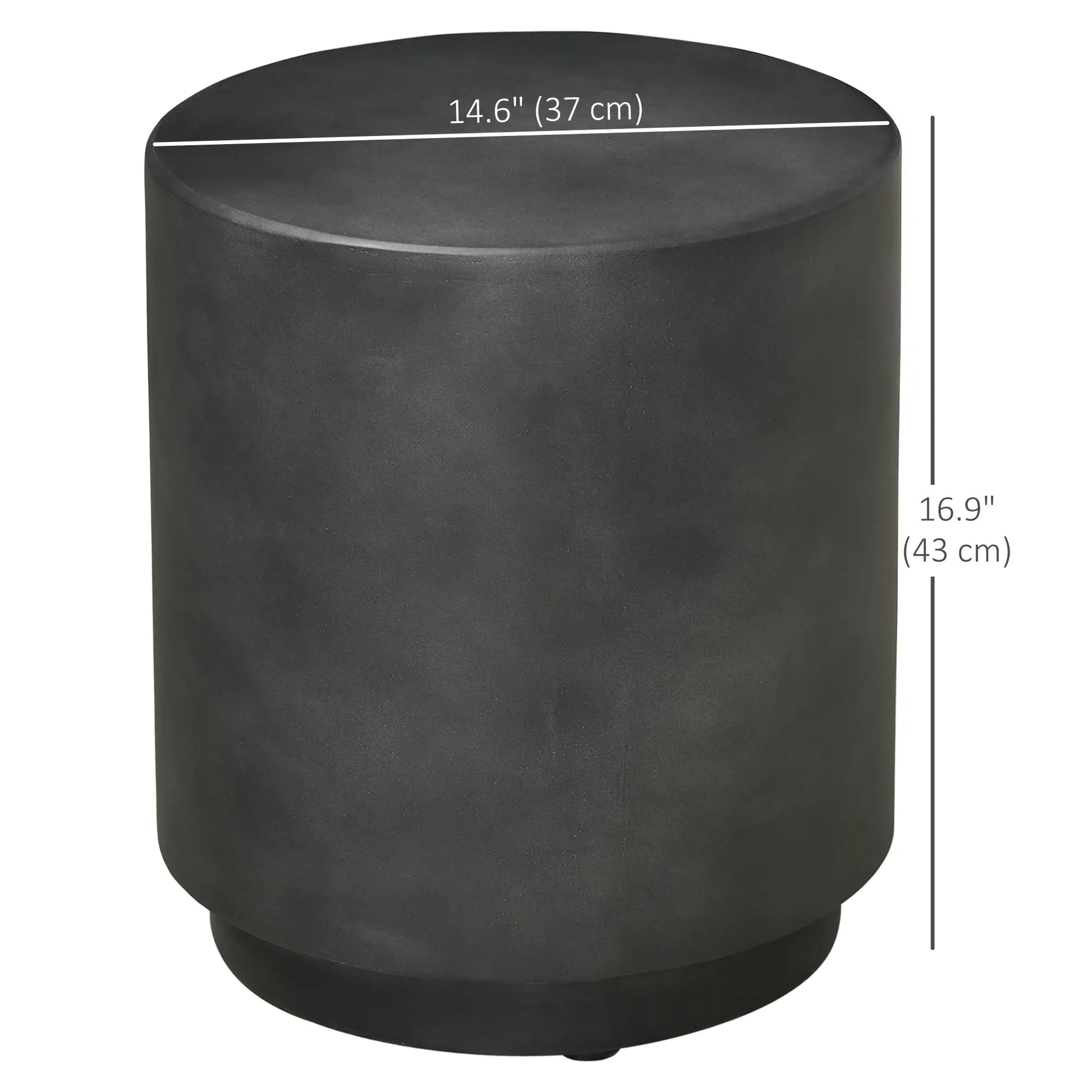 Terrazzo Finish Side Table, 17" Round, Charcoal Grey Side Tables at Gallery Canada