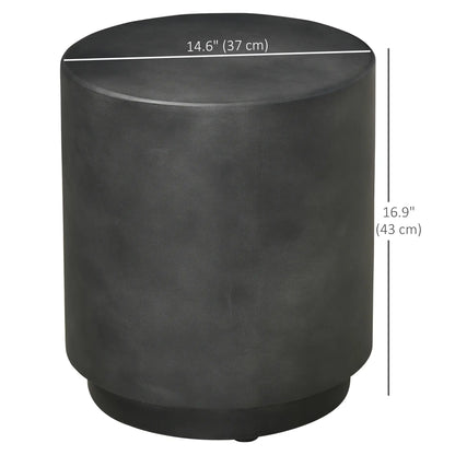Terrazzo Finish Side Table, 17" Round, Charcoal Grey Side Tables at Gallery Canada