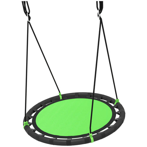 39 Inch Saucer Tree Swing, Adjustable Ropes, Outdoor, Green