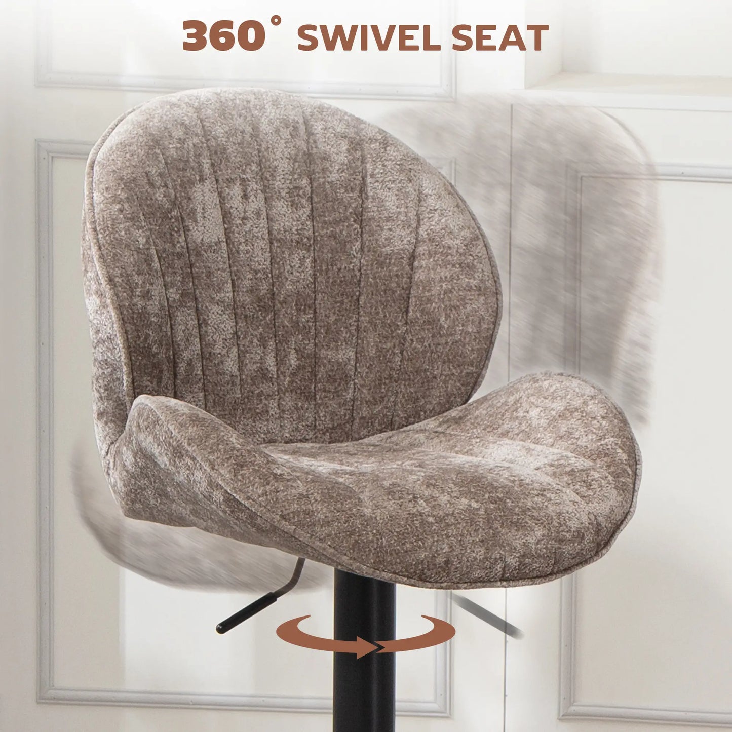 Swivel Bar Stools Set Of 2, Adjustable Height, Brown Bar Stools at Gallery Canada