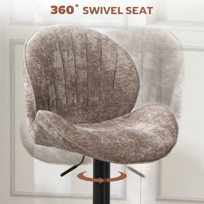 Swivel Bar Stools Set Of 2, Adjustable Height, Brown Bar Stools at Gallery Canada