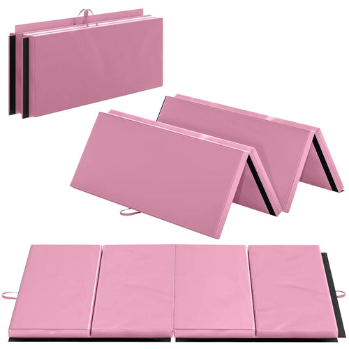 4'x6'x2'' Folding Gymnastics Mat, Exercise Mat for Yoga, MMA, Pink