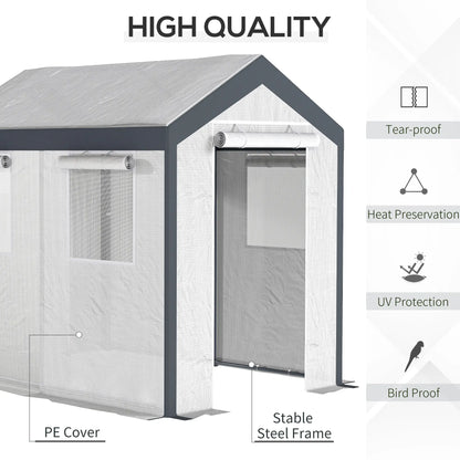 8' x 6' x 7.5' Walk-in Greenhouse, Outdoor Plant Growth Tent, White Walk In Greenhouses at Gallery Canada