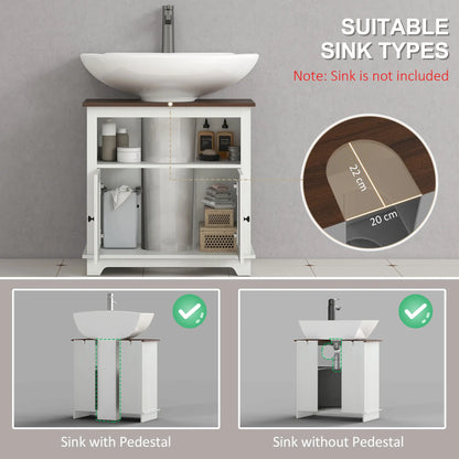 Farmhouse Bathroom Sink Cabinet, Double Door Storage, White Bathroom Cabinets at Gallery Canada