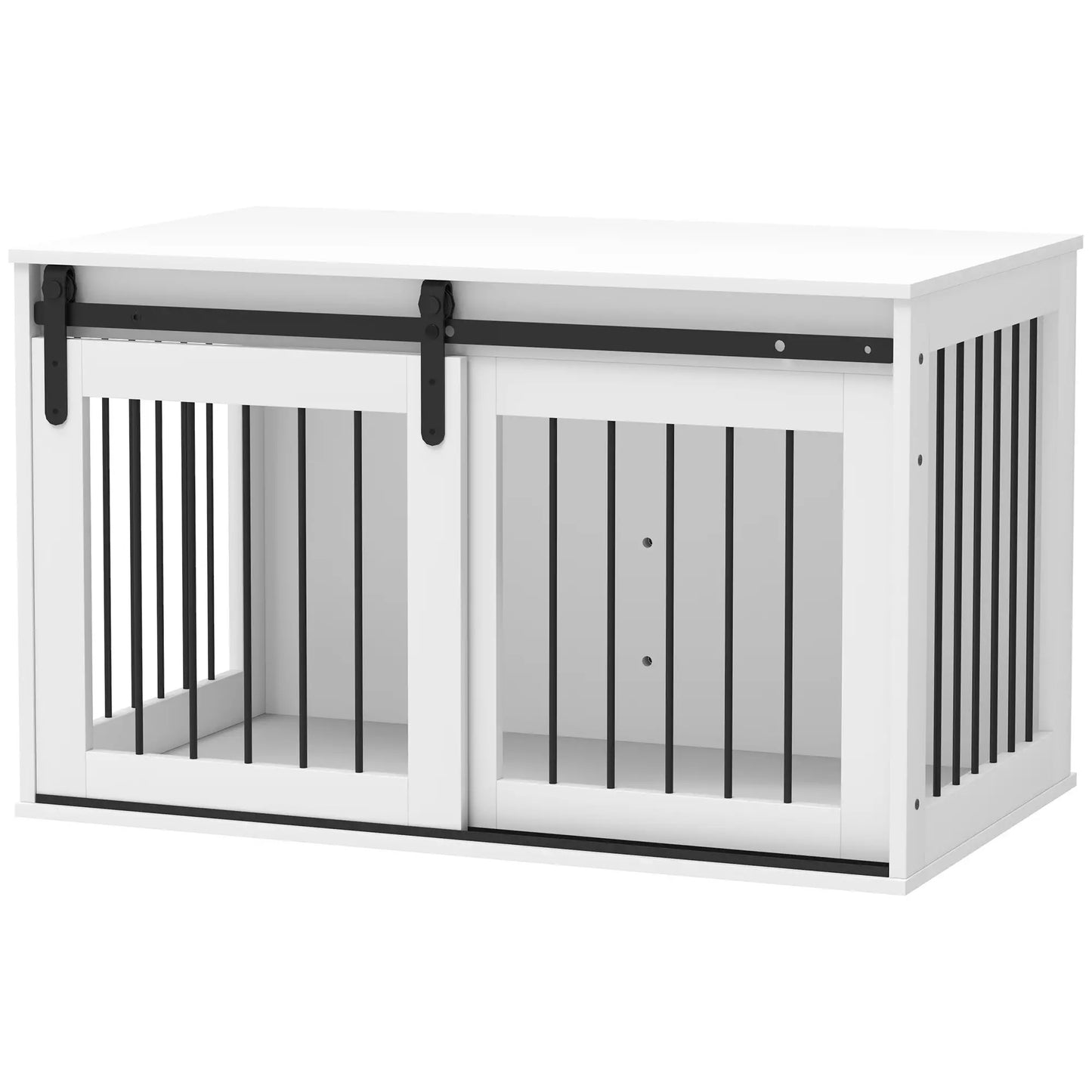 39" Dog Crate Furniture, End Side Table for Large Dogs, White Houses, Kennels & Pens White at Gallery Canada