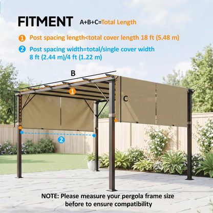 2 Pcs UV Protection Pergola Replacement Canopy, 10' x 10', Sand Gazebo Canopy Replacement at Gallery Canada