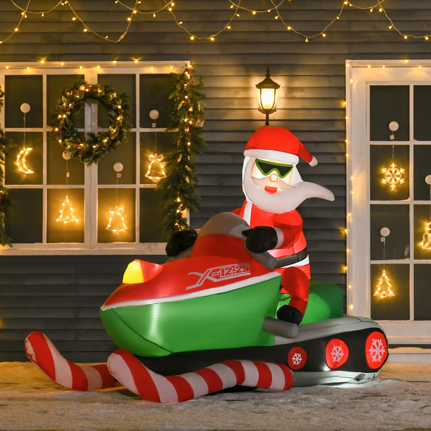 5.2ft Inflatable Santa Claus with Snowmobile, LED Lighted Christmas Inflatables at Gallery Canada