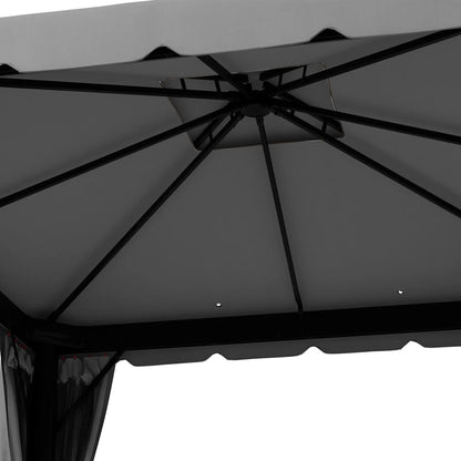 10' x 10' Outdoor Gazebo, Double Soft-Top, with Curtains, Light Grey Gazebos at Gallery Canada