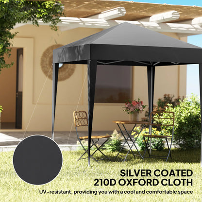 6.6'x6.6' Pop Up Canopy Tent, Instant Sun Shelter Gazebo, Black Pop Up Canopies at Gallery Canada
