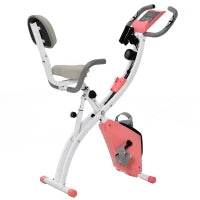 3 in 1 Folding Exercise Bike, Foldable Stationary Bike with 8-Level Magnetic Resistance, Adjustable Seat, Pink Exercise & Stationary Bikes Pink at Gallery Canada