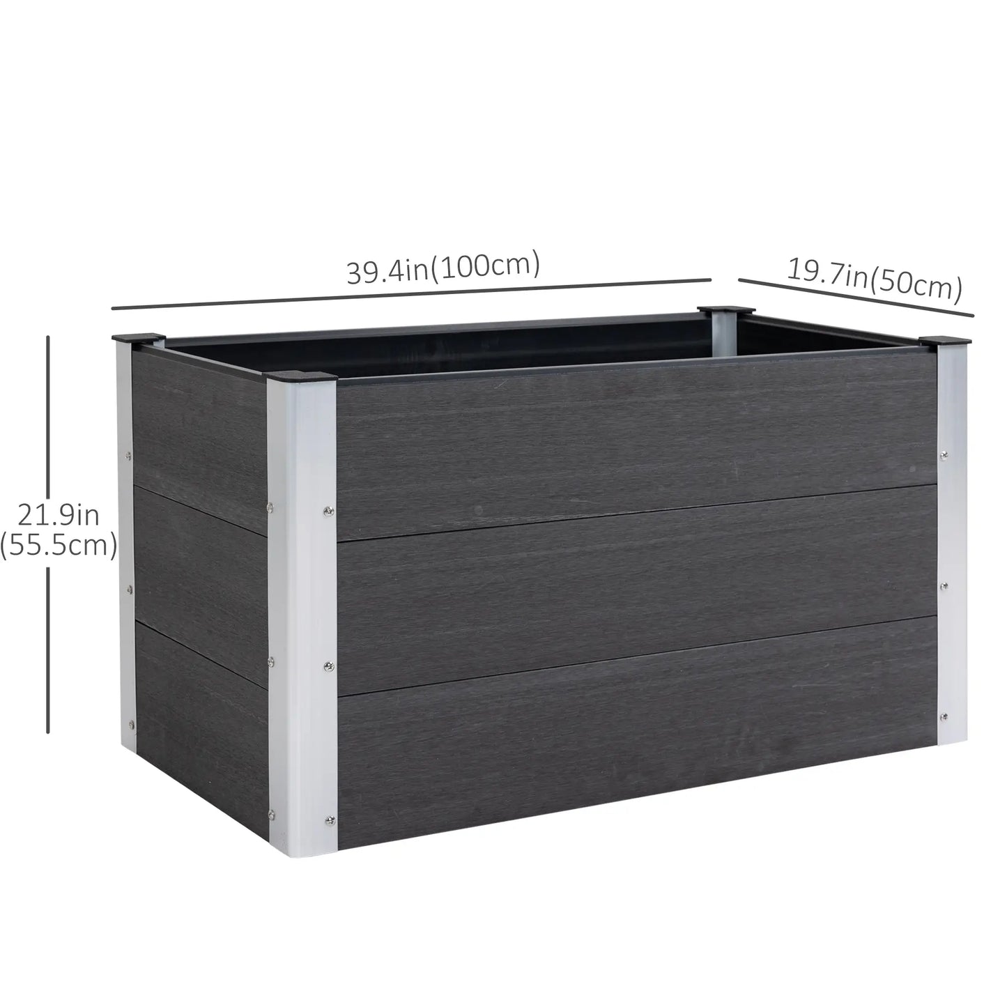 3' x 2' x 2' Raised Garden Bed, Wood Plastic Planter Box, Grey Galvanized Planter Boxes at Gallery Canada