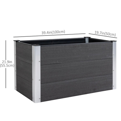 3' x 2' x 2' Raised Garden Bed, Wood Plastic Planter Box, Grey Galvanized Planter Boxes at Gallery Canada