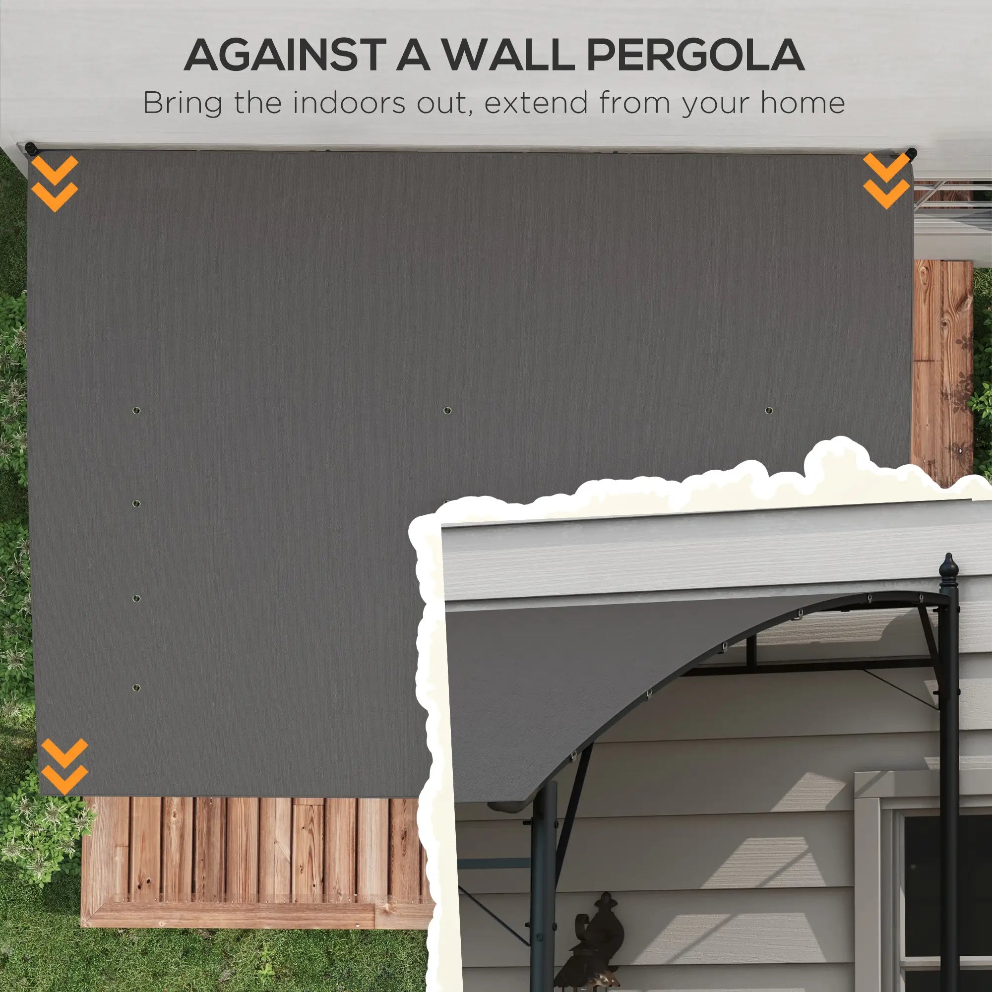 10' x 13' Outdoor Pergola, UV30+ Canopy, Steel Frame, Dark Grey Pergolas at Gallery Canada