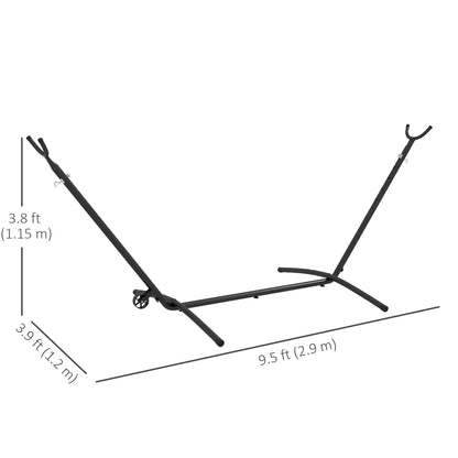 9.5ft Hammock Stand, Portable with Wheels, Adjustable, Black Hammock Stands at Gallery Canada