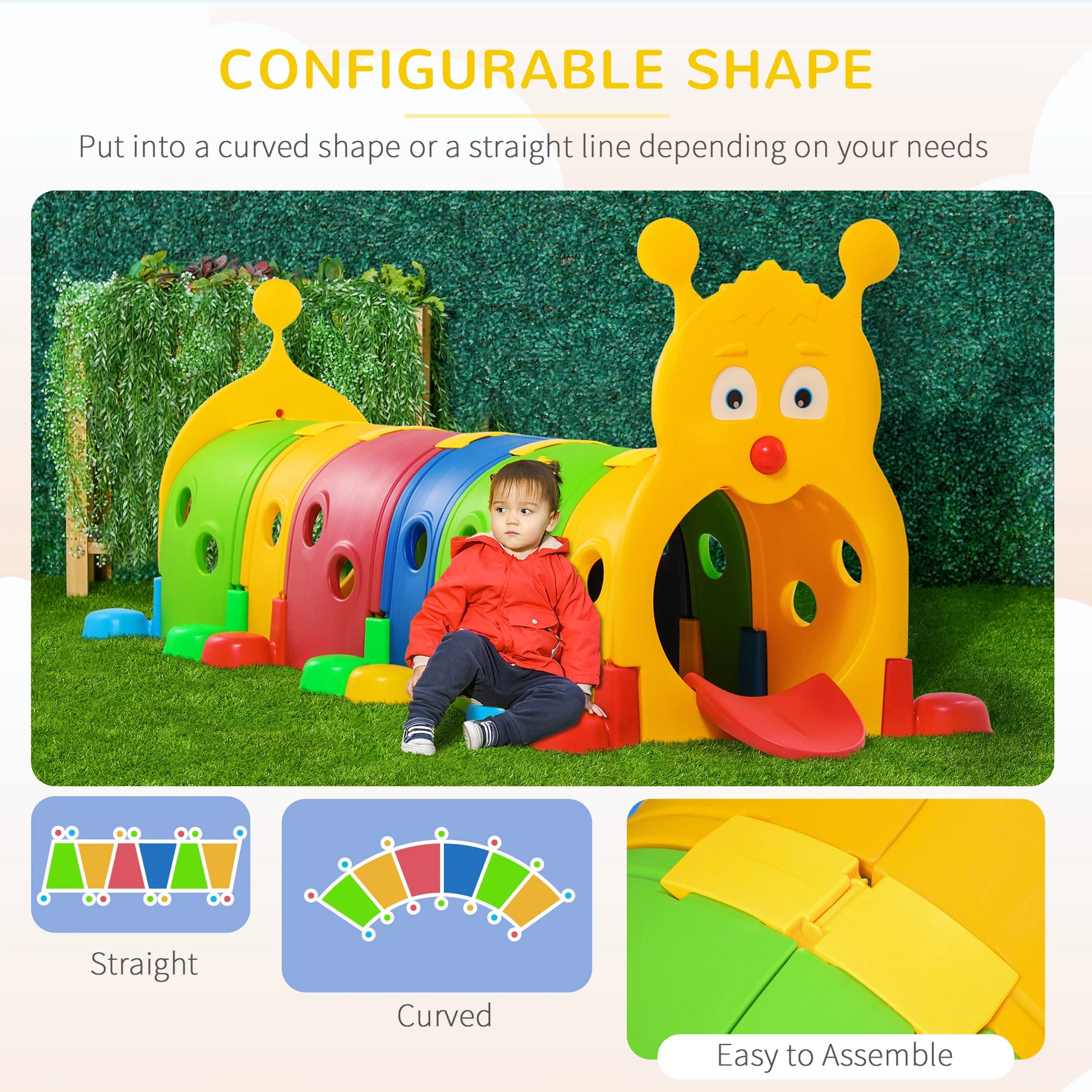 Caterpillar Tunnel for Kids, 3-6 Years, Multicoloured Children's Play Tunnels at Gallery Canada