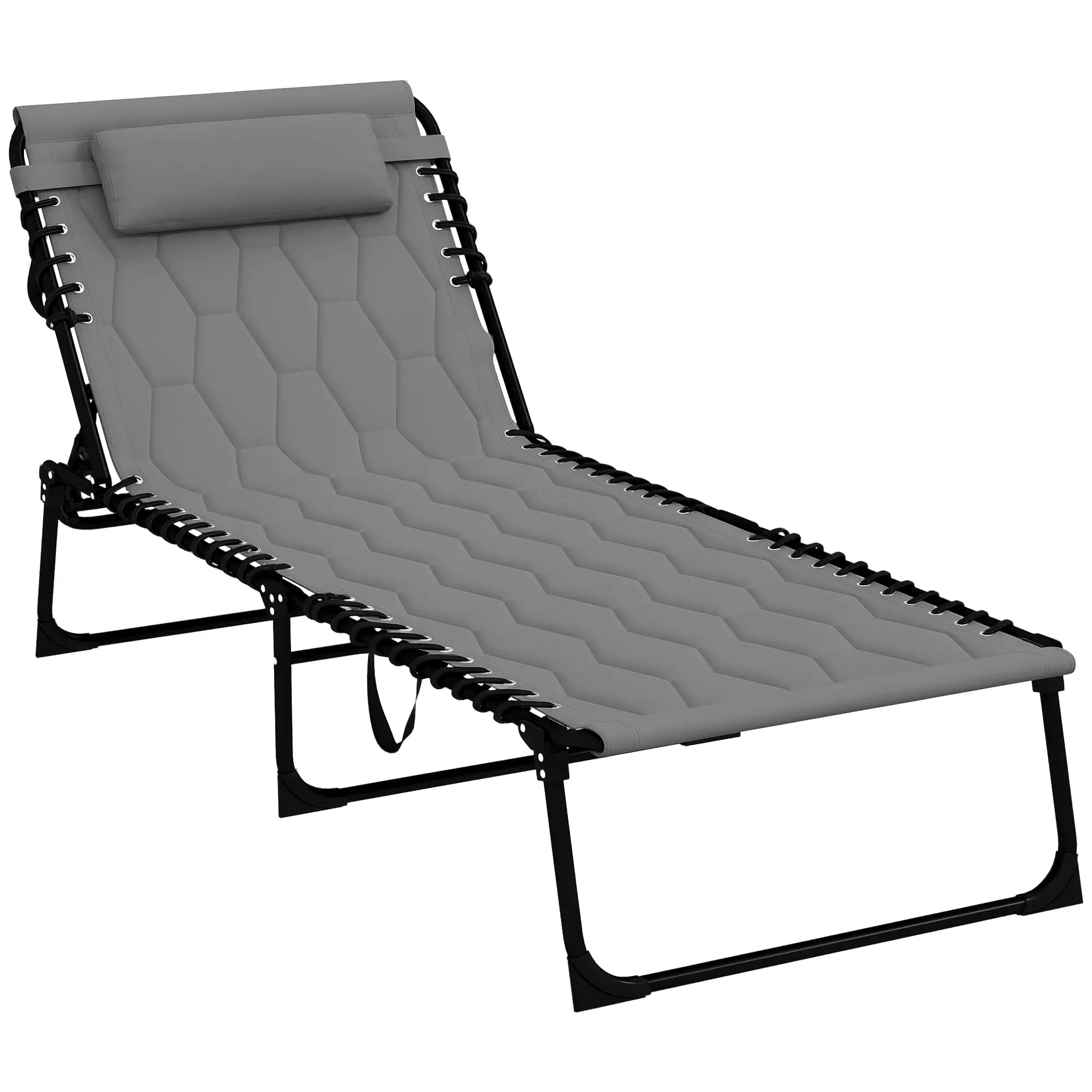 Folding Chaise Lounge, Reclining Back, 25.6