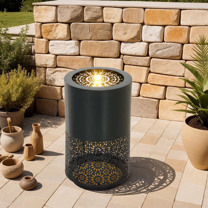 21" Tall Garden Waterfall Fountain, LED Lights, Adjustable Flow, Black Water Fountains at Gallery Canada