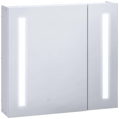 LED Medicine Cabinet with Mirror, 27.5" x 25.5", Adjustable Shelf, USB, White Mirror Medicine Cabinets at Gallery Canada