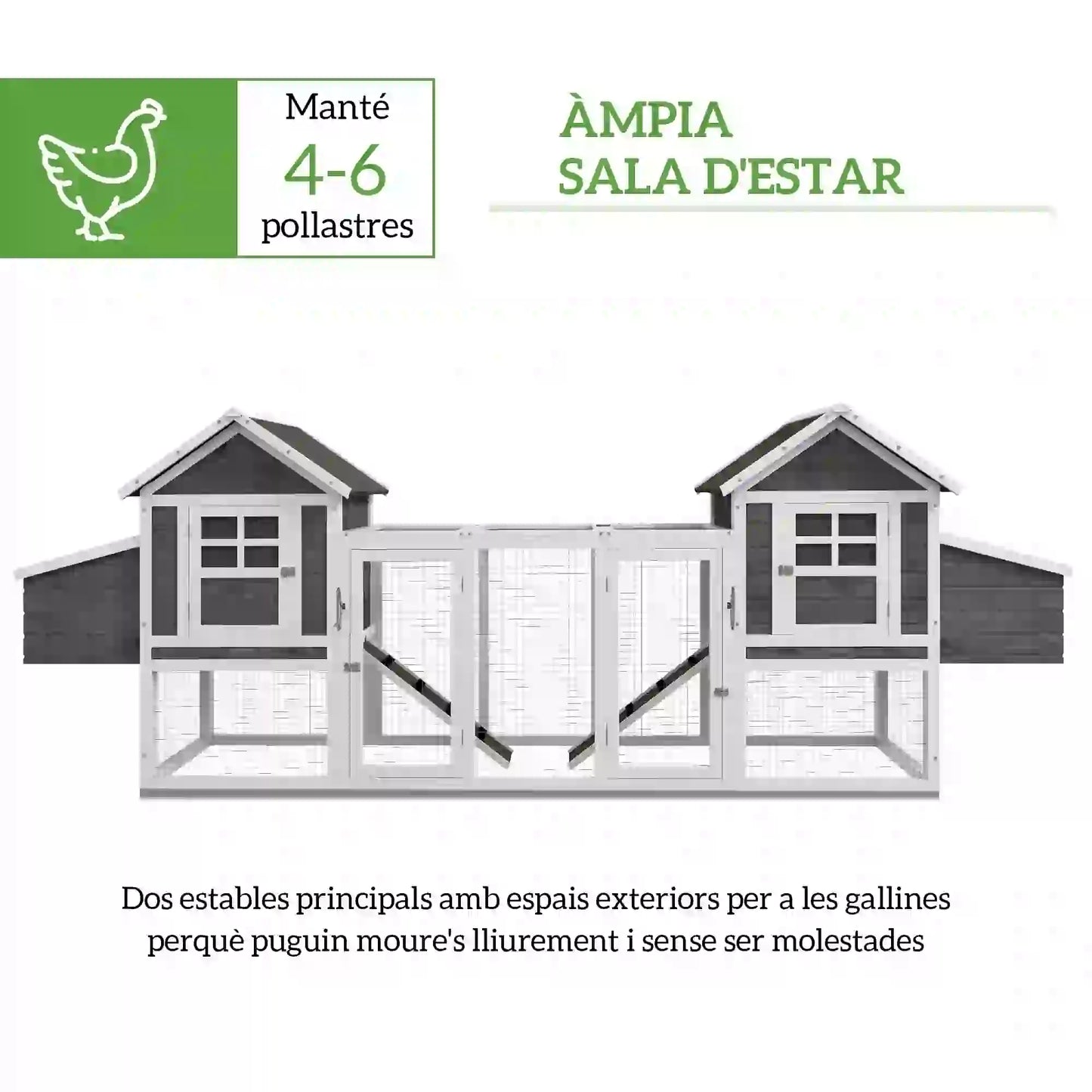 Extra Large Chicken Coop, Wooden Poultry House, Rabbit Hutch, Grey Chicken Coops at Gallery Canada