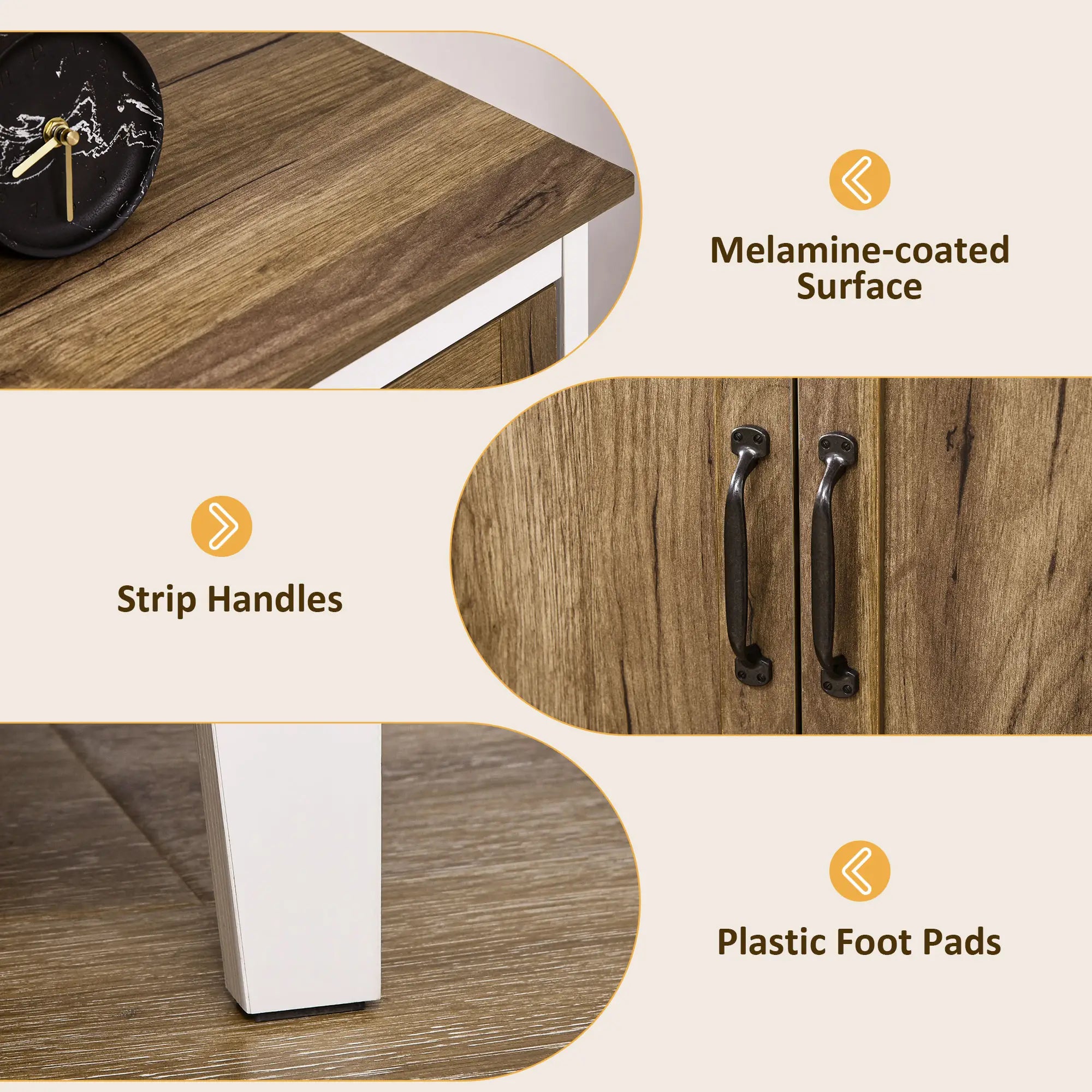 Farmhouse Sideboard, Storage Cabinet, 2 Doors, Shelves, 30.9